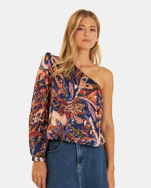 ASYMMETRICAL PRINTED BLOUSE