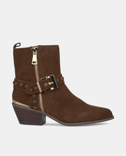 ANKLE BOOT WITH STUDDED BUCKLE