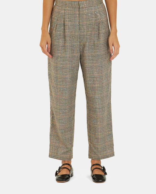 CHECKERED PANTS WITH SEQUINS