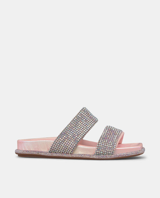 FLAT SANDAL WITH STRASS STRAPS