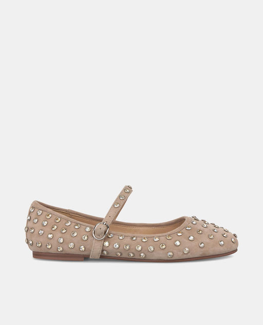 SUEDE BALLERINA WITH STUDS