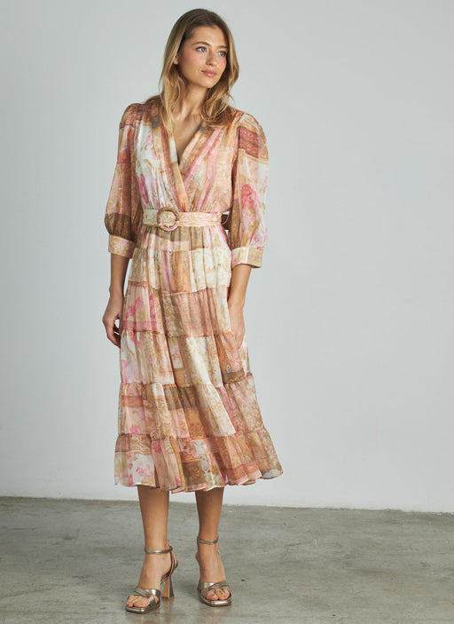 VESTIDO ESTAMPADO CINTURÓN
