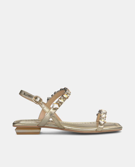 FLAT SANDAL WITH RHINESTONE STRAPS