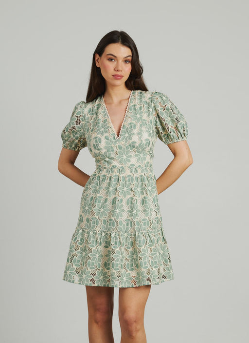 VESTIDO MINI BORDADOS FLORES