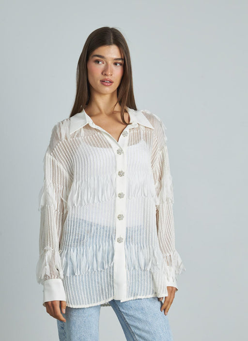 CAMICIA BUTTON DOWN PLISSETTATA