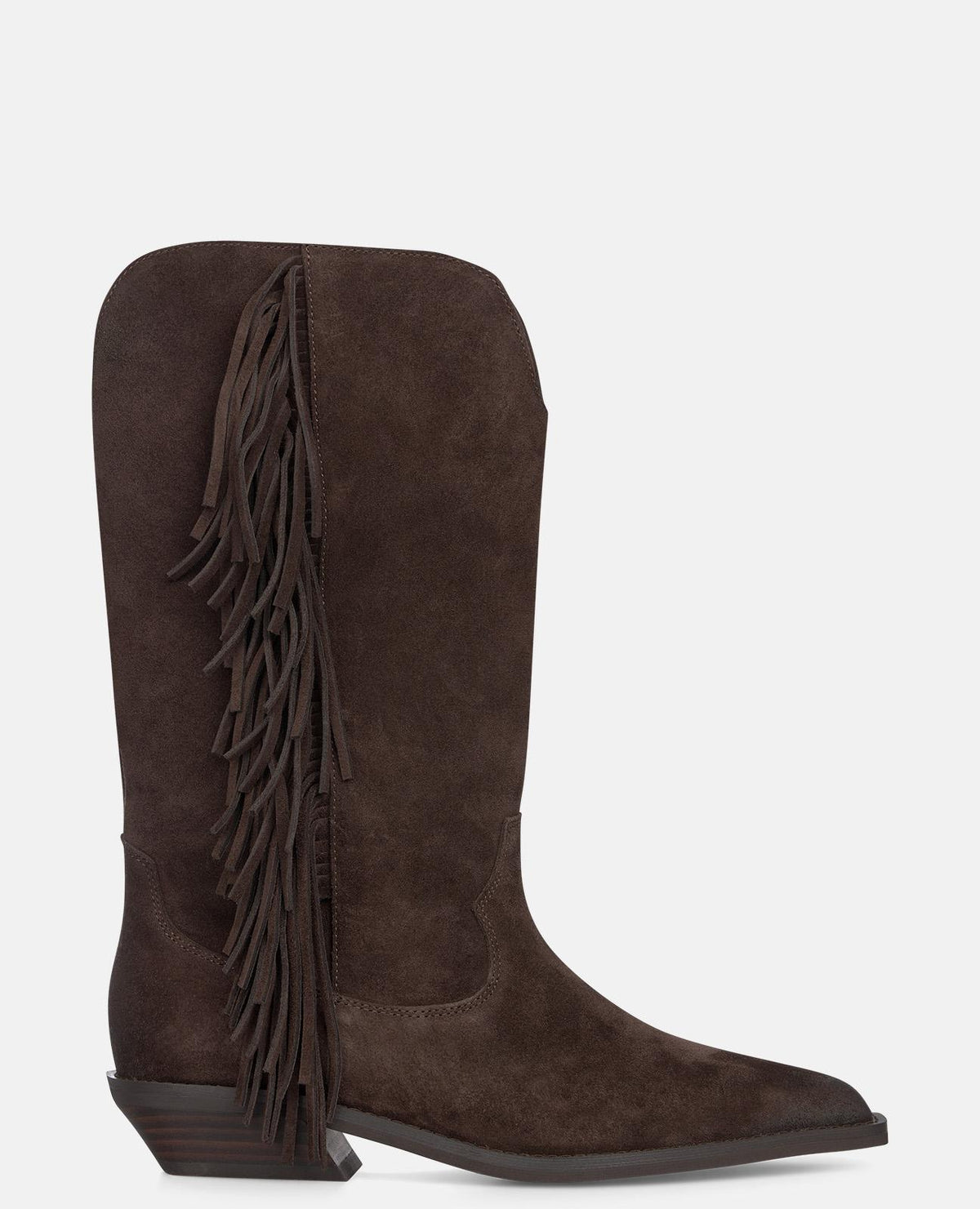 STIVALE DA COWBOY IN PELLE SCAMOSCIATA CON FRANGE