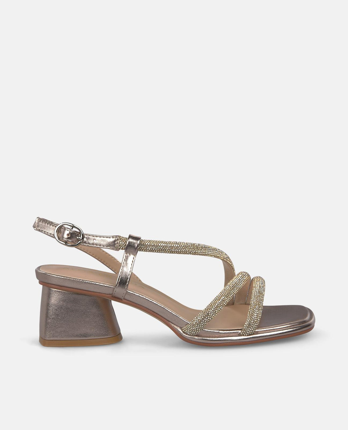 MID-HEEL SANDAL WITH TUBULAR STRAP