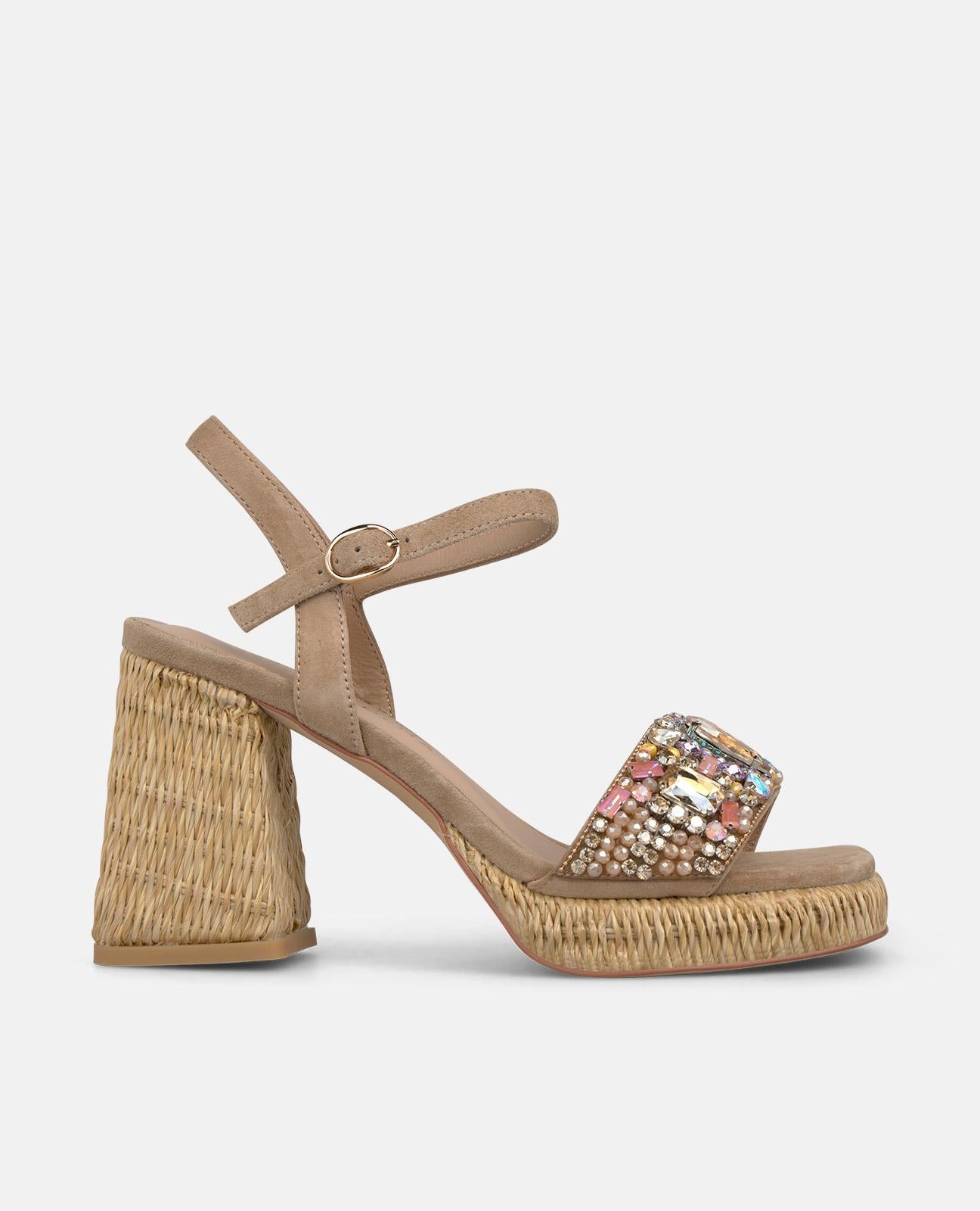 SANDALIA PEDRERÍA TACÓN BLOQUE