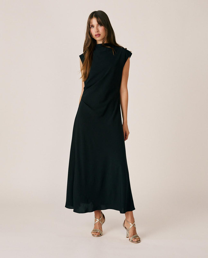 FLOWING LONG CREPE DRESS