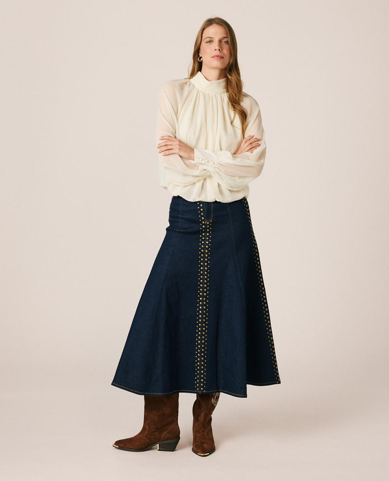 FALDA MIDI VAQUERA