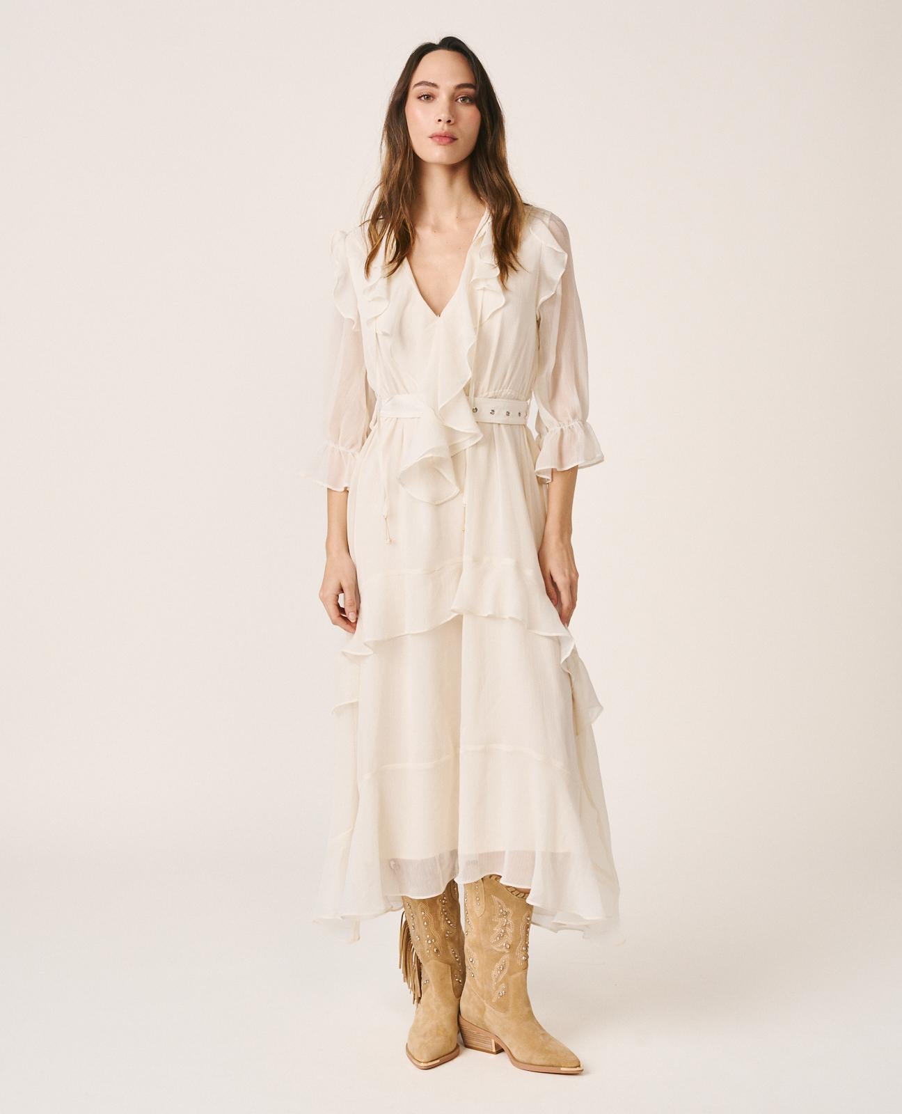 VESTIDO MIDI VOLANTES