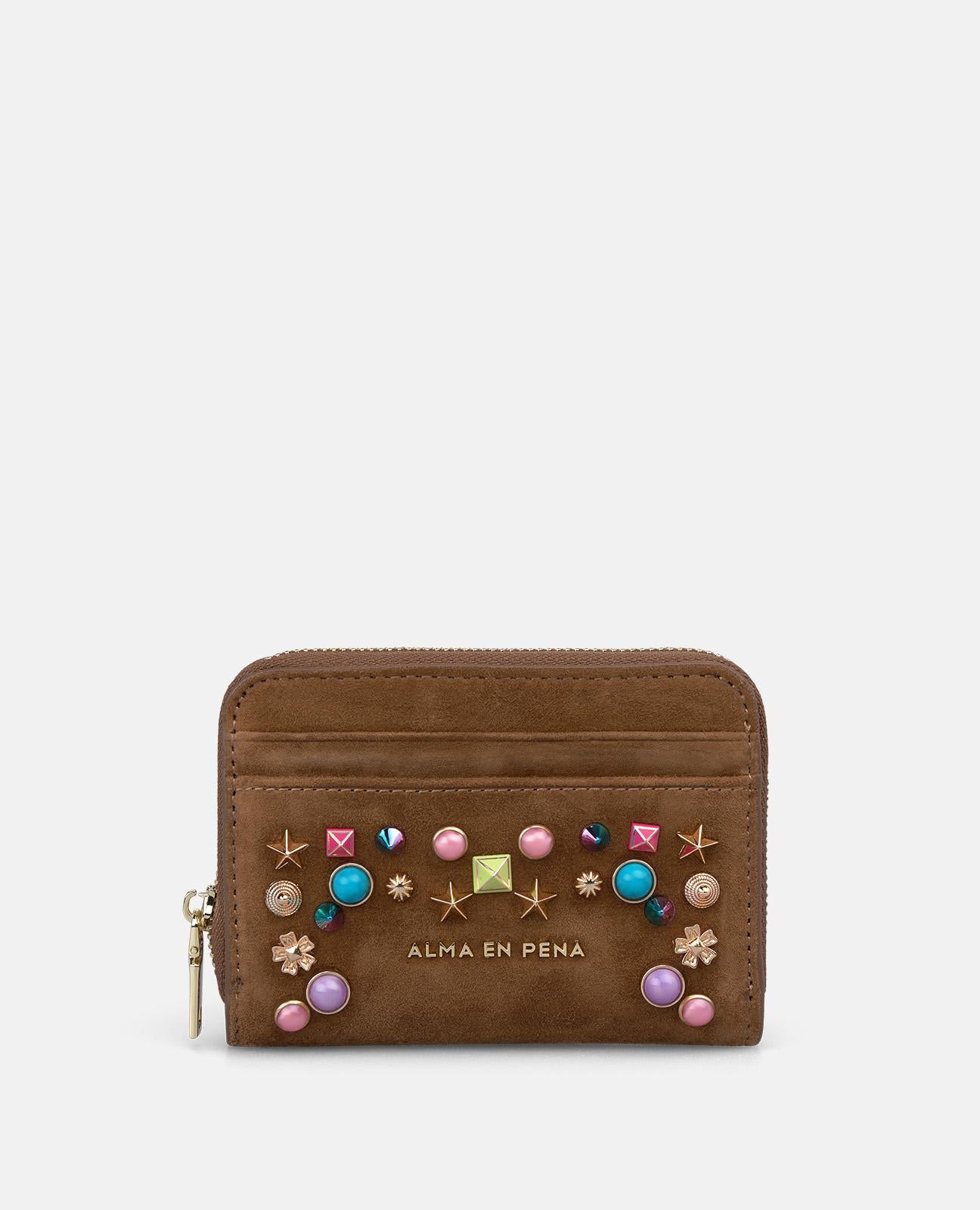 CARTERA CUADRADA TACHAS MULTICOLOR