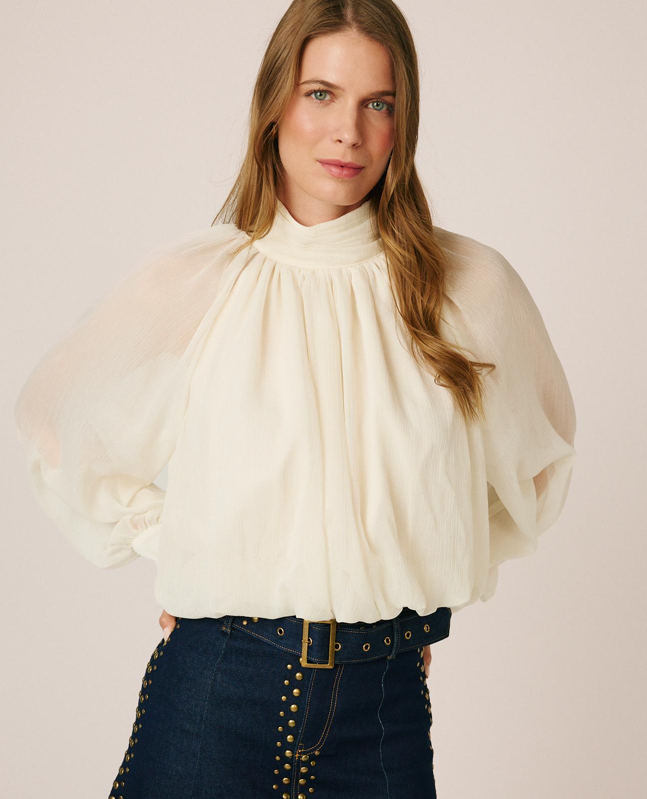 BLUSA GASA DRAPEADA