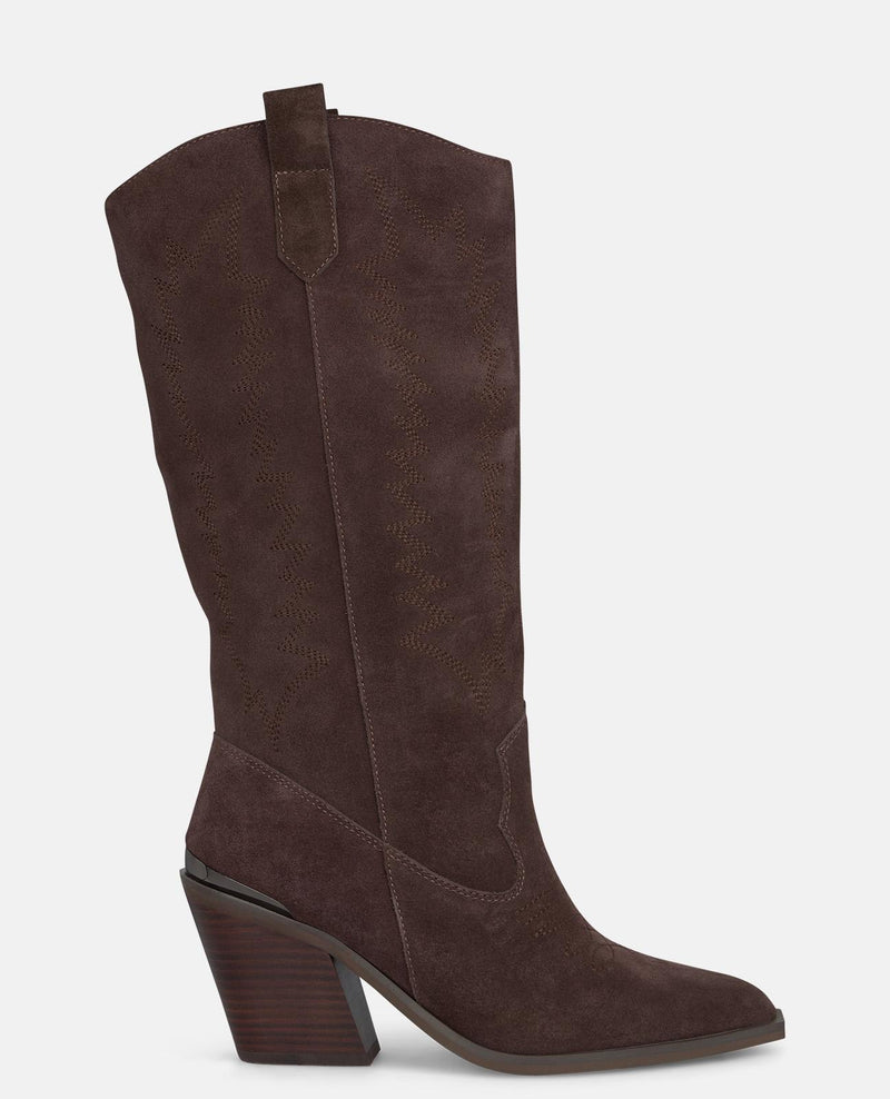 BOTA DE SALTO ALTO DE COWBOY BORDADA