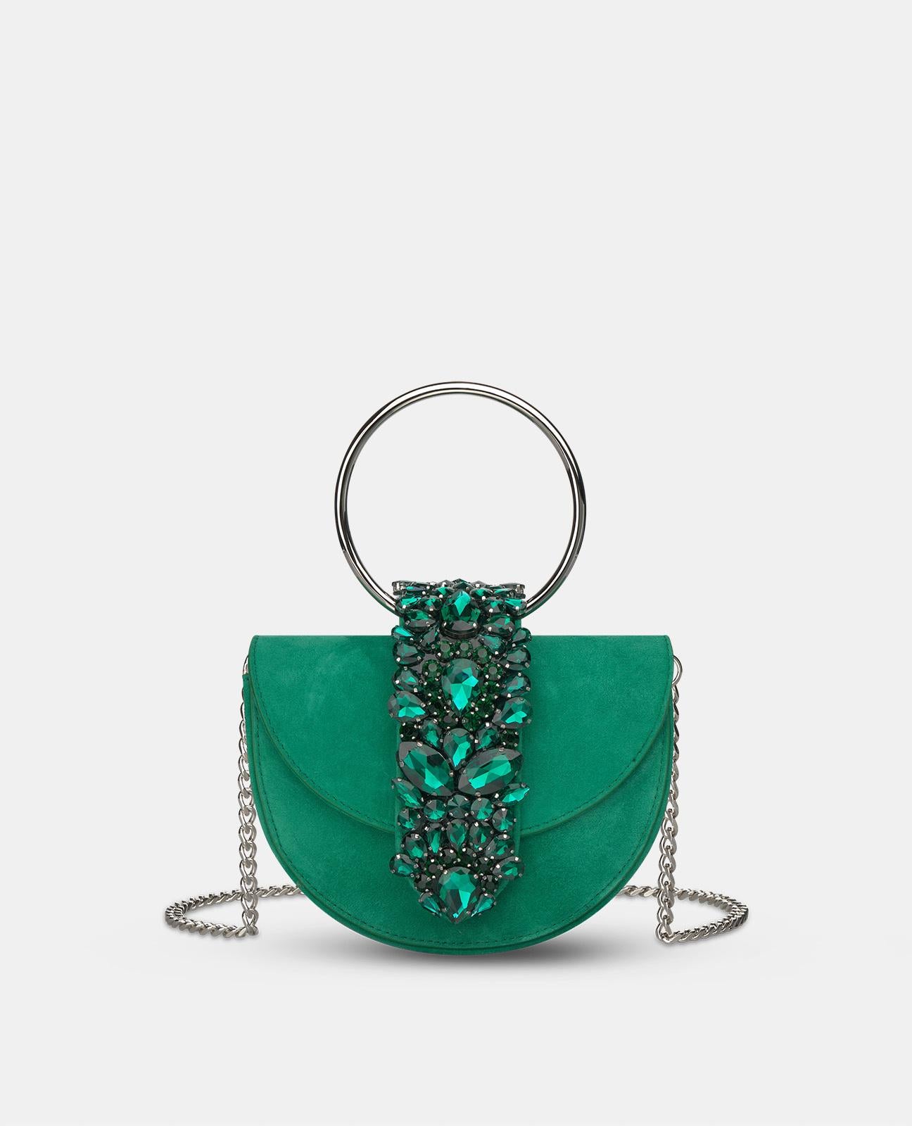 JEWELED HALF MOON BAG