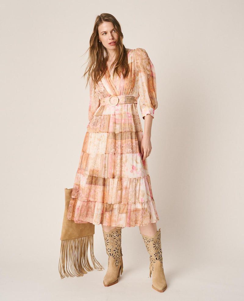 VESTIDO ESTAMPADO CINTURÓN