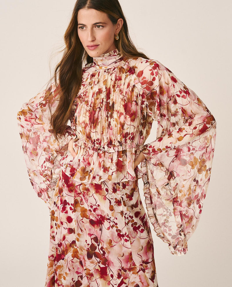 BLUSA PLISADA FLORAL