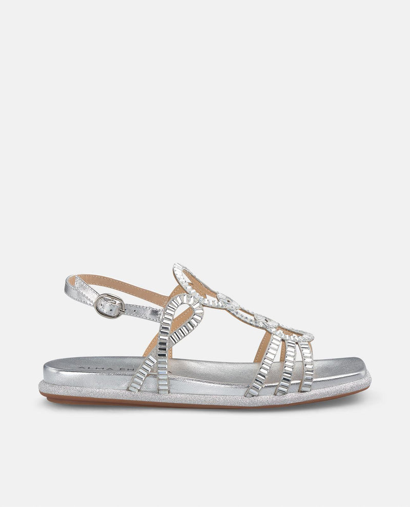 SANDÁLIA RASA COM TIRAS DE CRISTAL