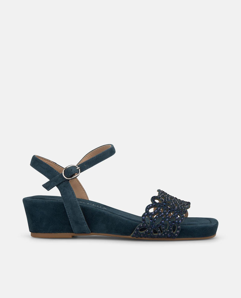 WEDGE SANDALS WITH FLORAL PRINT