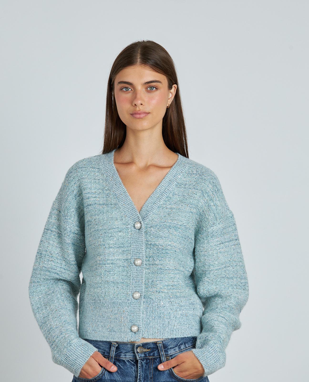 CHAQUETA PUNTO BOTÓN JOYA