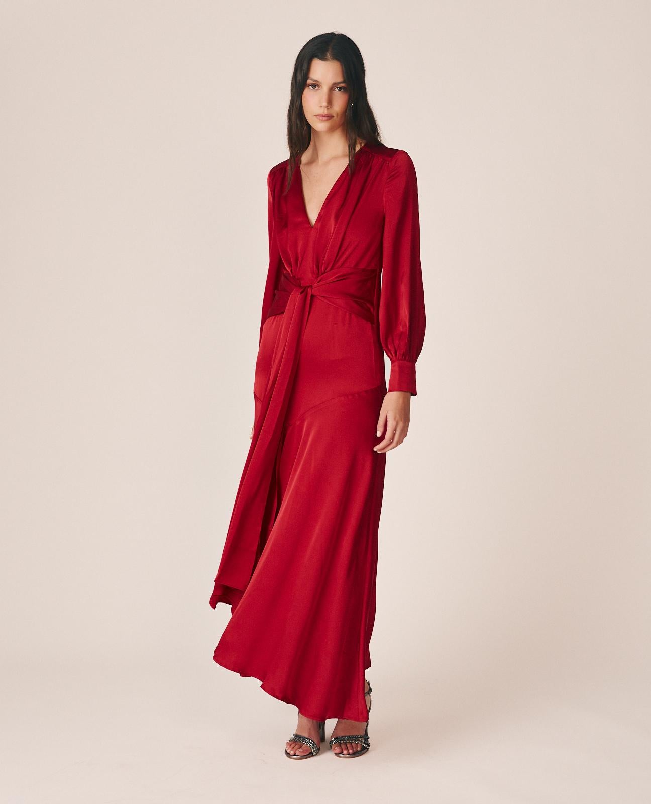 VESTIDO LARGO SATÉN