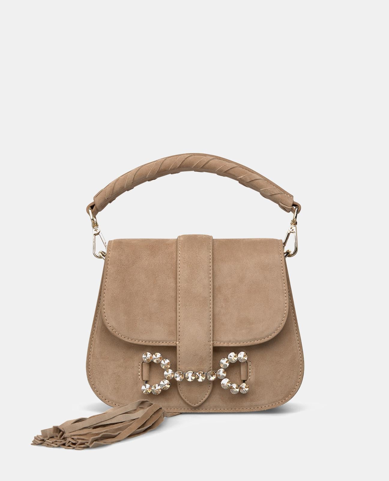 STRASSBESETZTE SCHNALLEN-CLUTCH-TASCHE