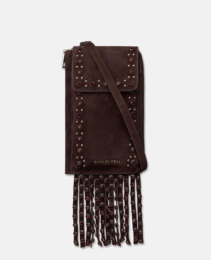 NATALIA SUEDE CLUTCH WITH FRINGE