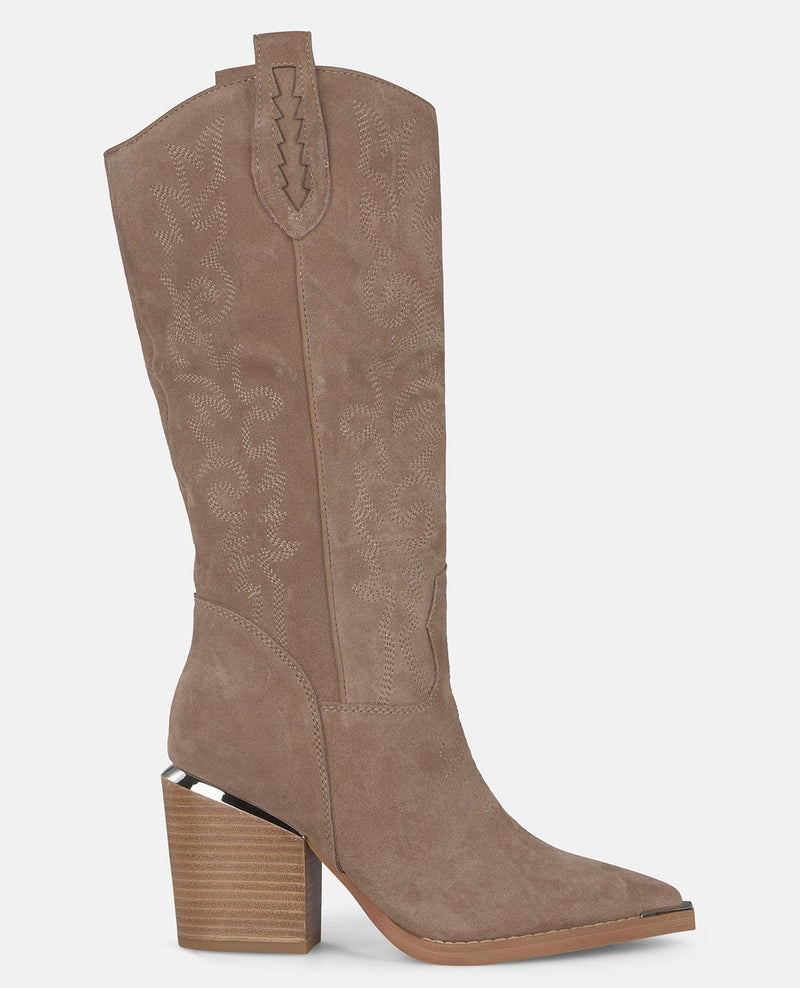 EMBROIDERED HEELED BOOTS