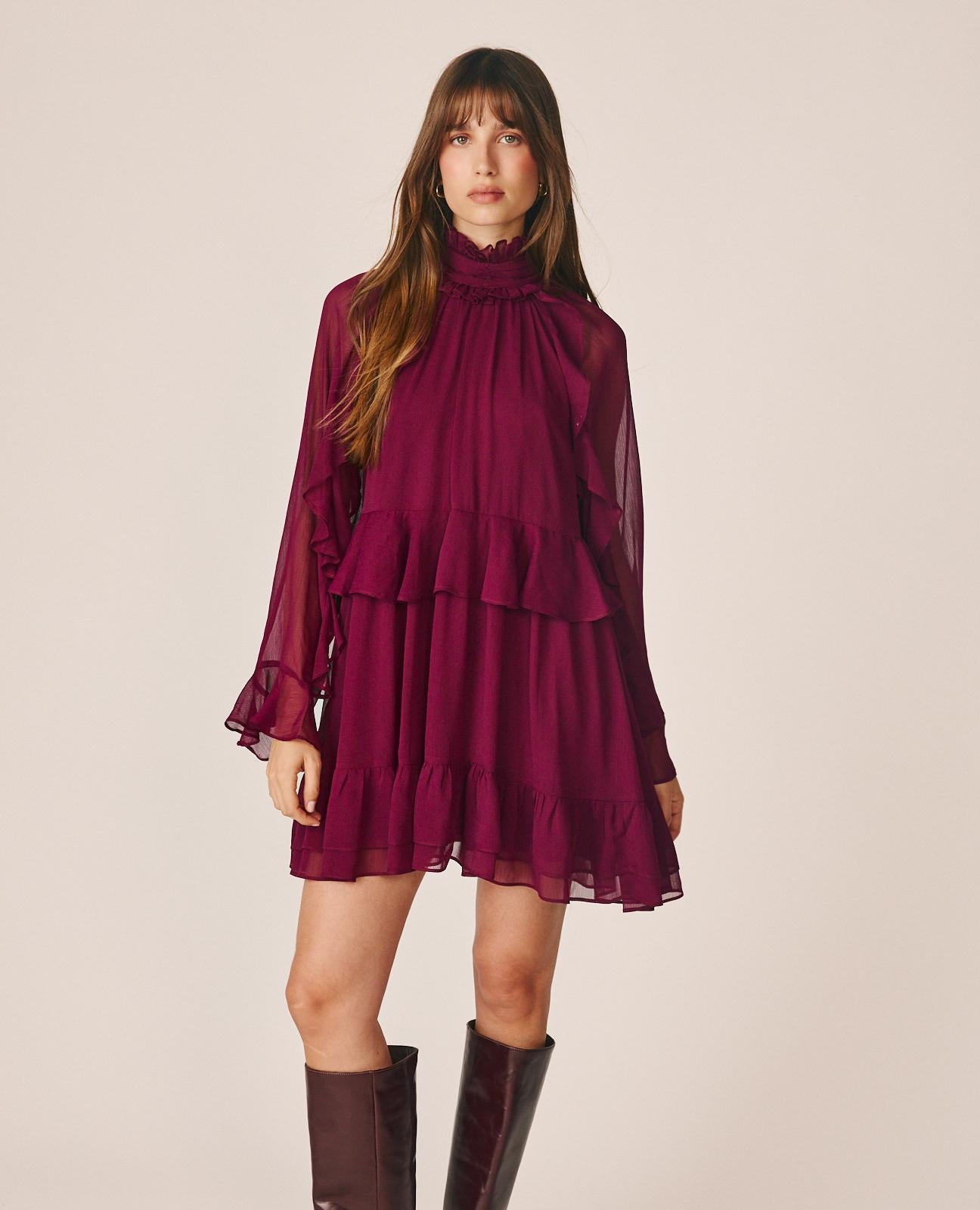VESTIDO MINI CON VOLANTES