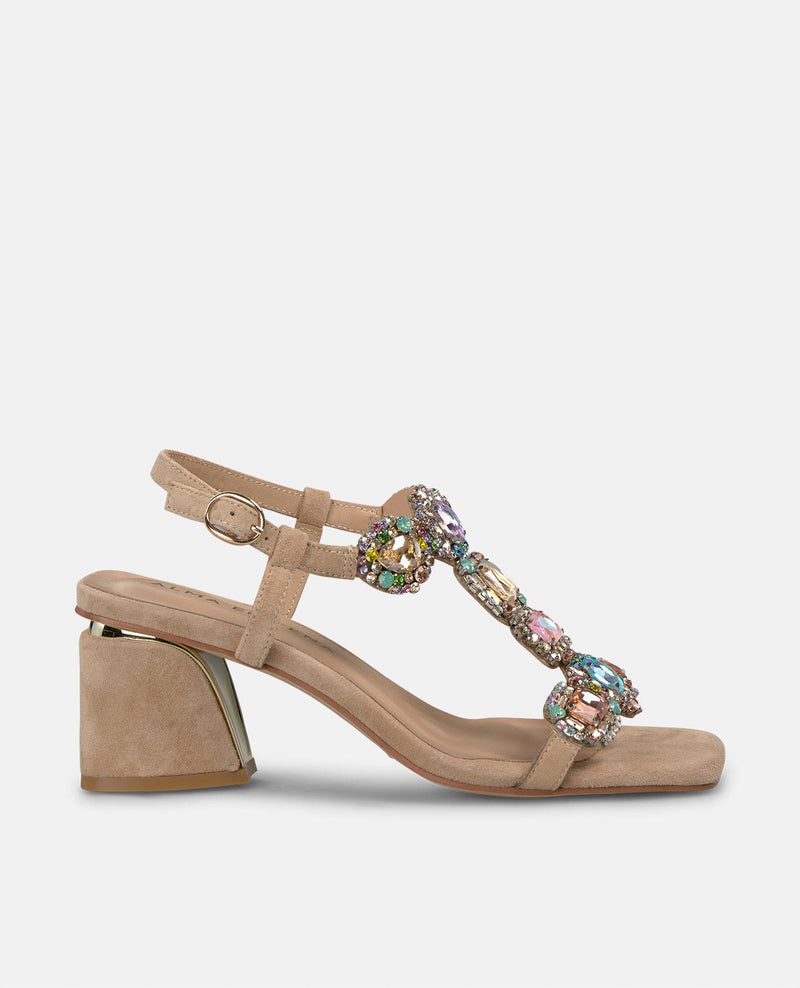 SANDALIA TACÓN DETALLES PEDRERÍA