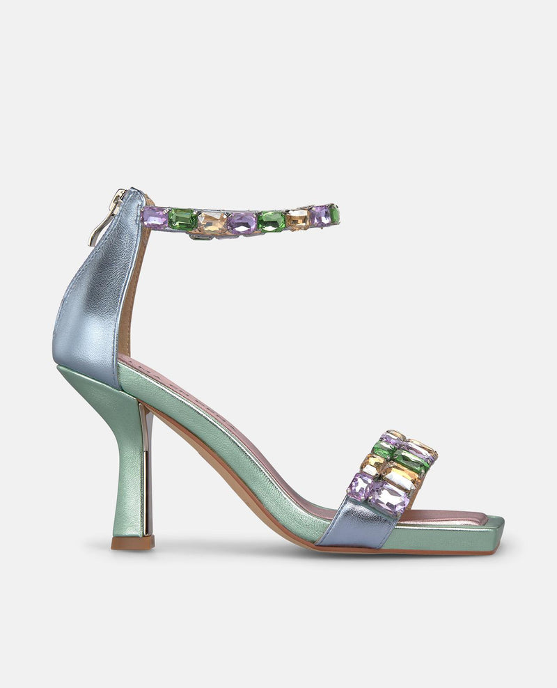 SANDALI CON TACCO MULTICOLORI