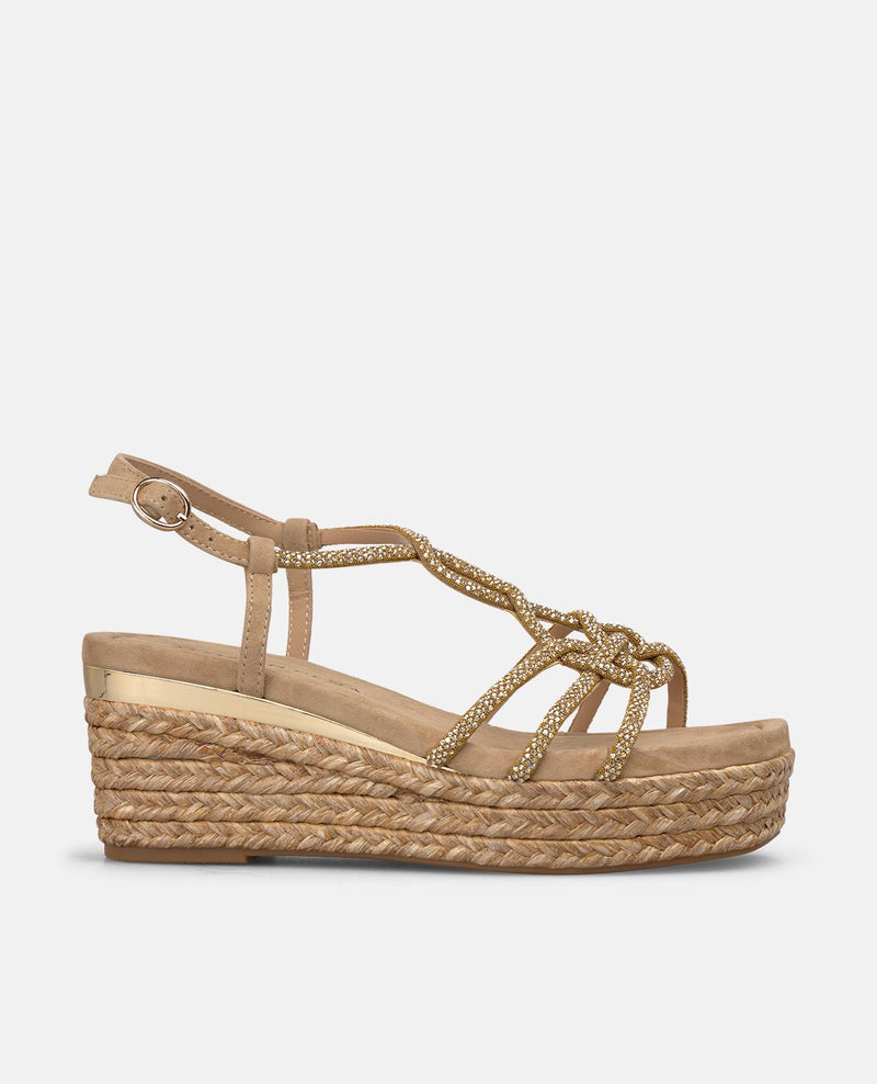 SANDALIA MEDIA MULTITIRAS TUBULARES METALIZADAS