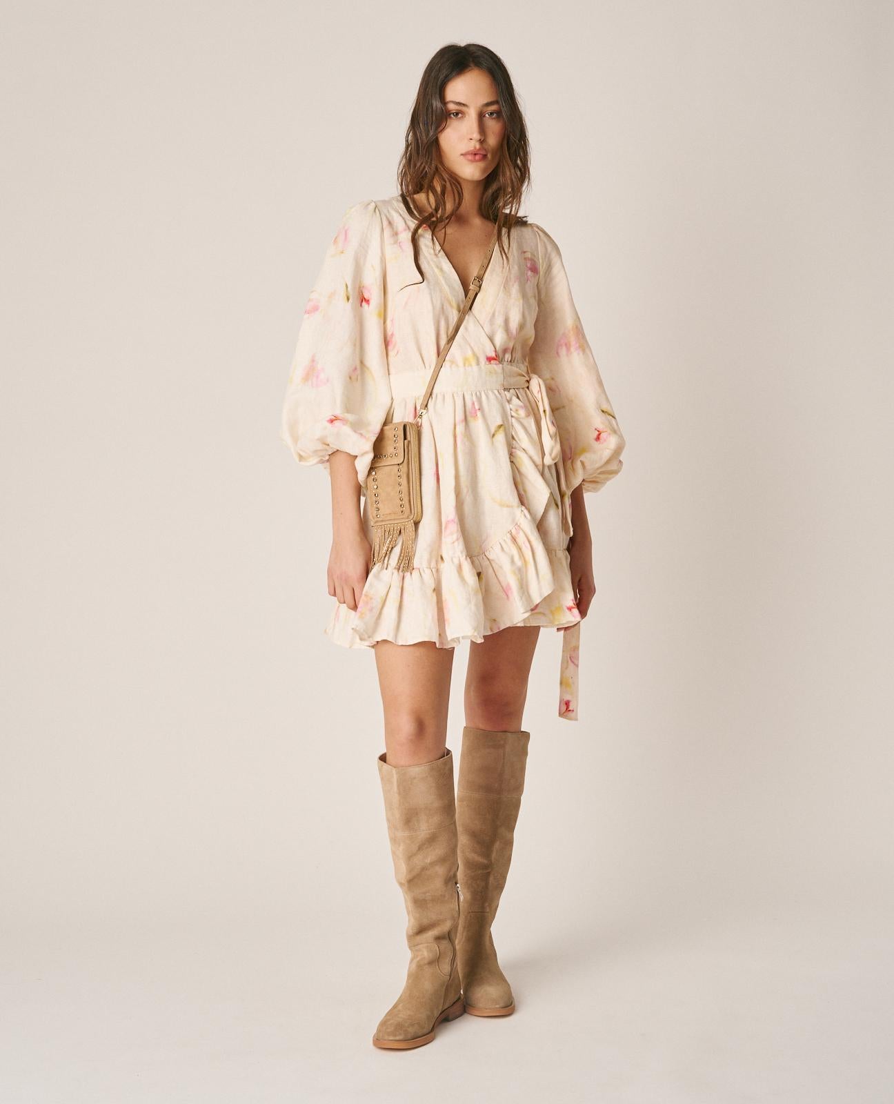 VESTIDO CORTO ESTAMPADO LAZO