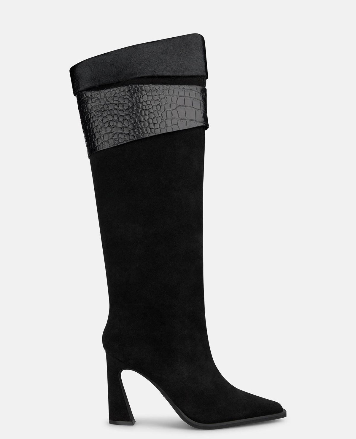 STIVALE IN PELLE CON DETTAGLI ANIMAL PRINT
