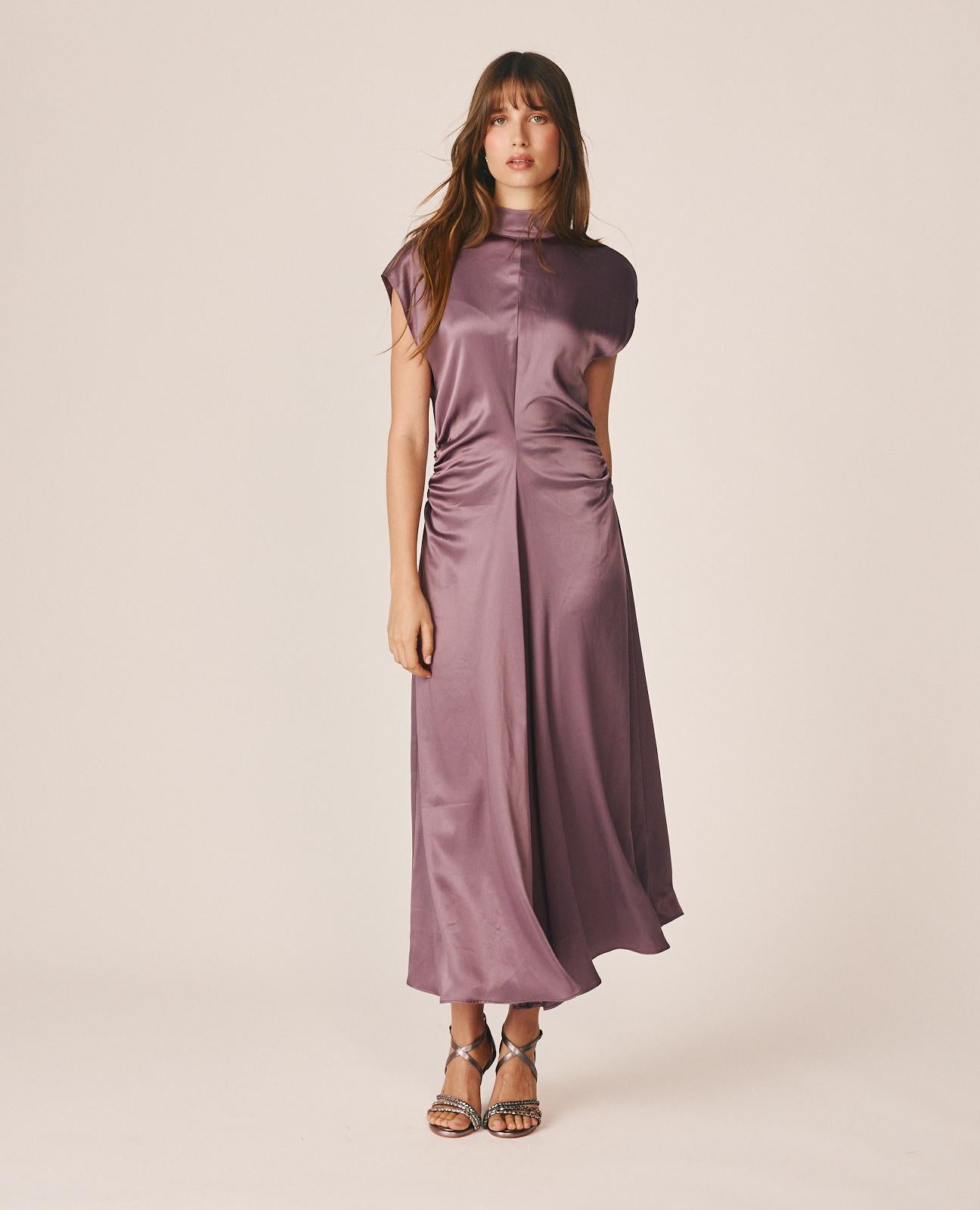 VESTIDO LARGO CREPE SATÉN