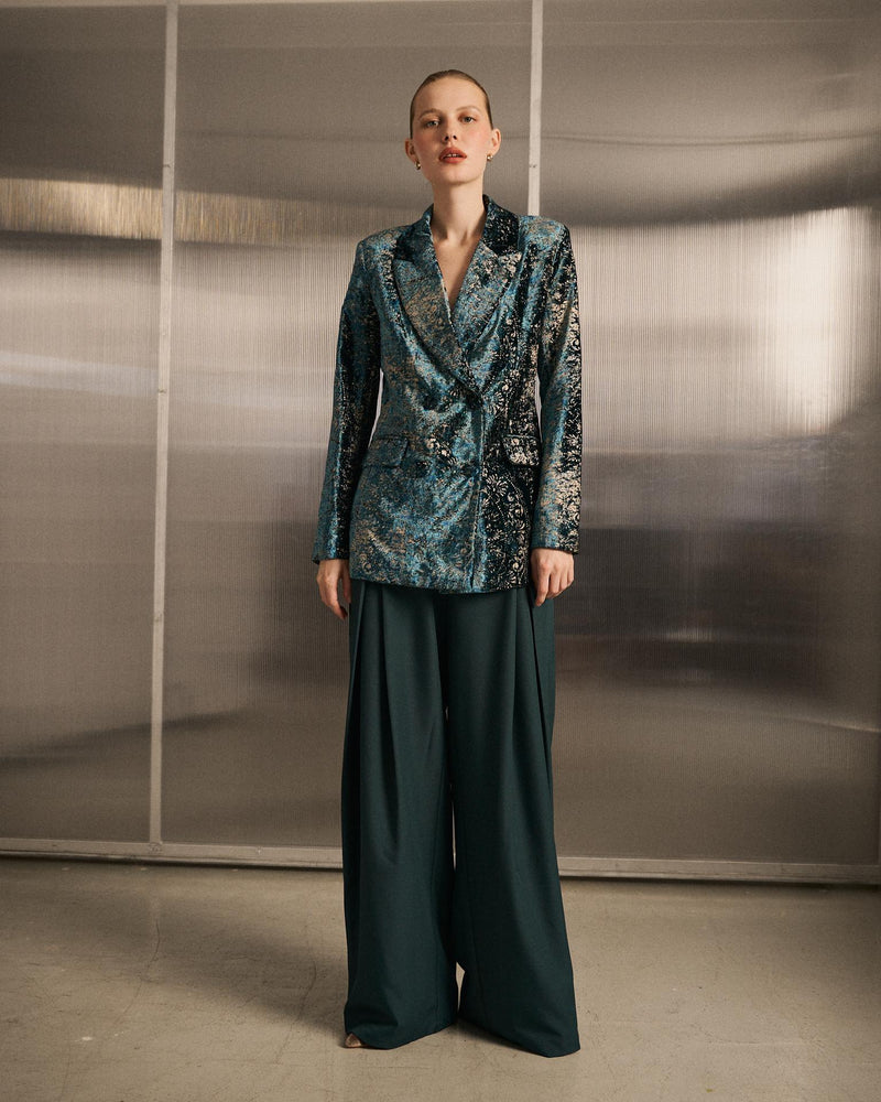 TWILL PANTS WITH PLEATS
