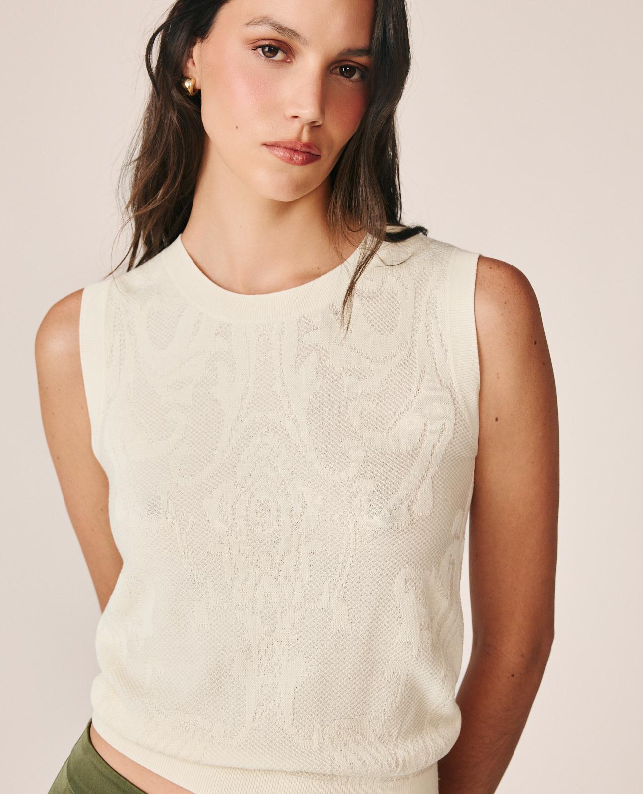 CHALECO PUNTO JACQUARD ARABESCOS
