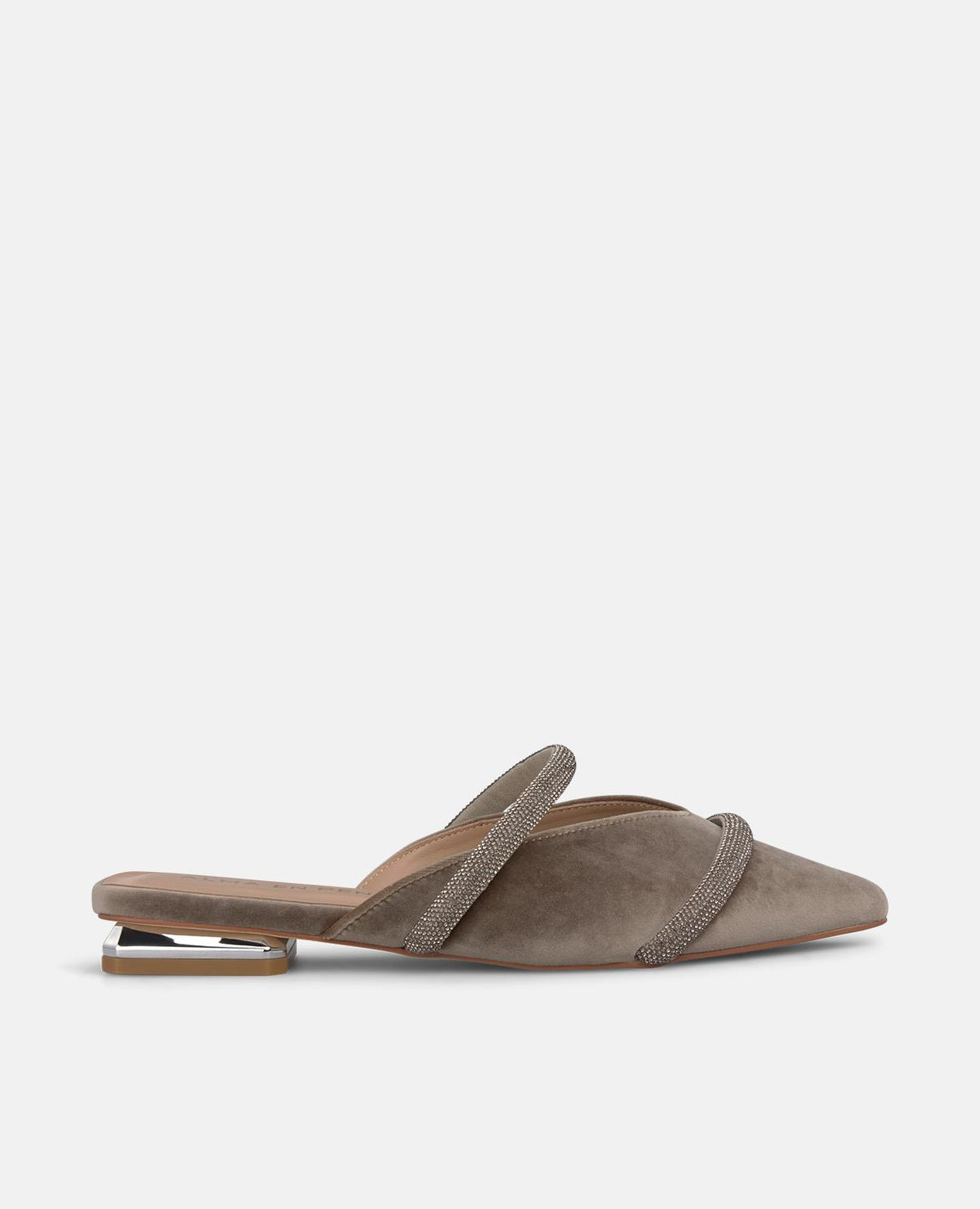 OPEN-HEEL VELVET MULE
