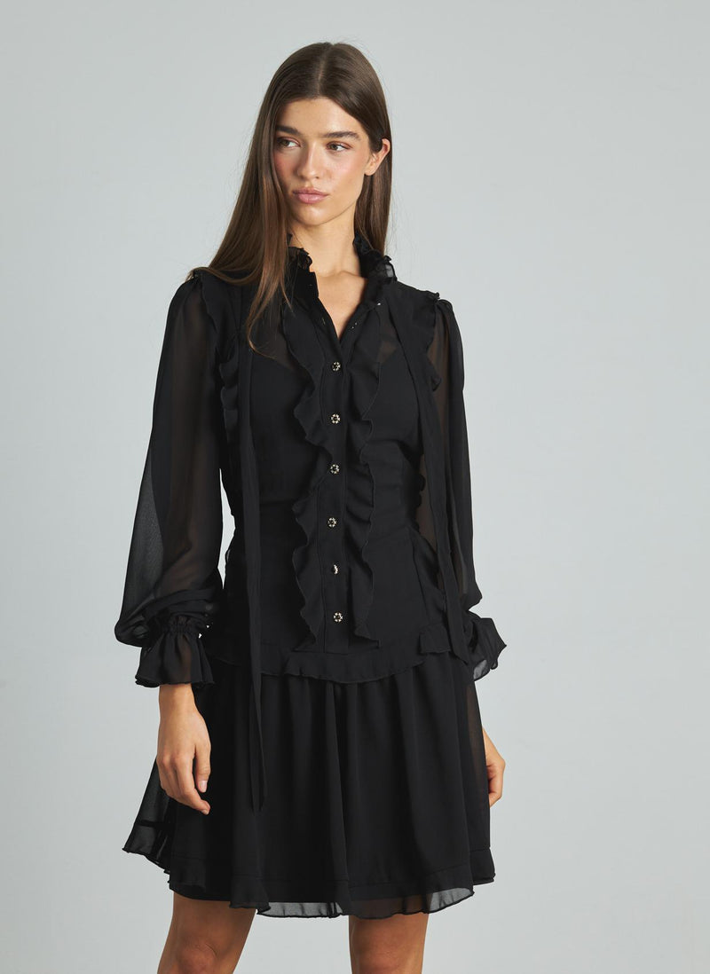 VESTIDO CORTO VOLANTES