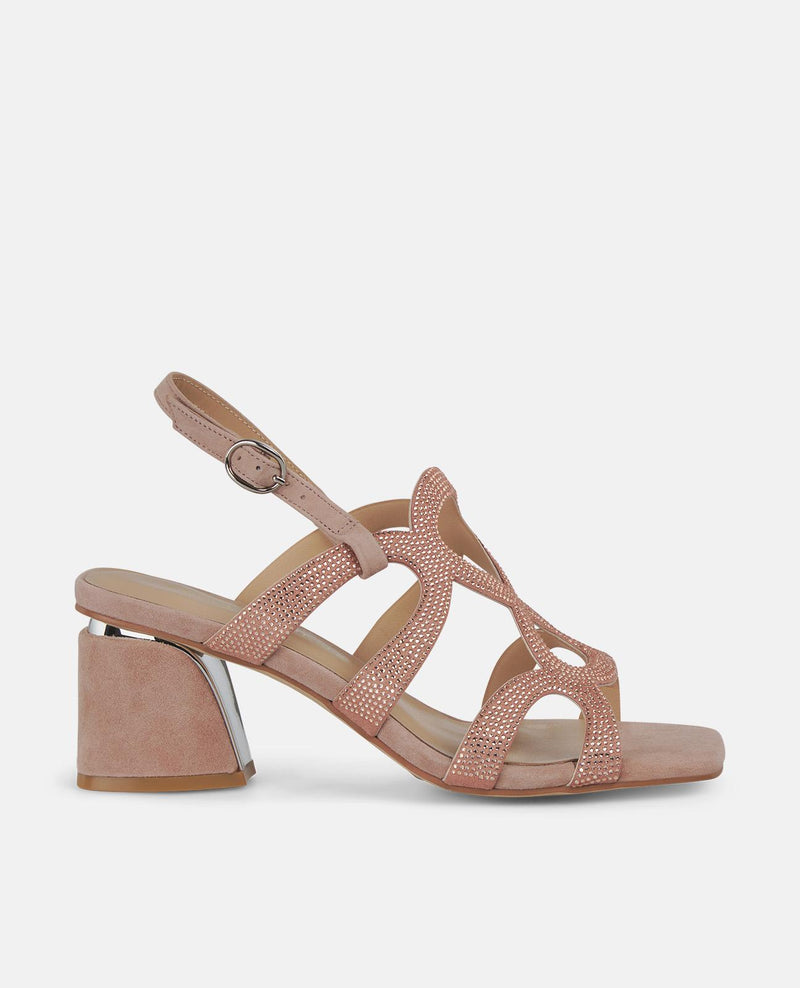 HALF RHINESTONE SANDAL