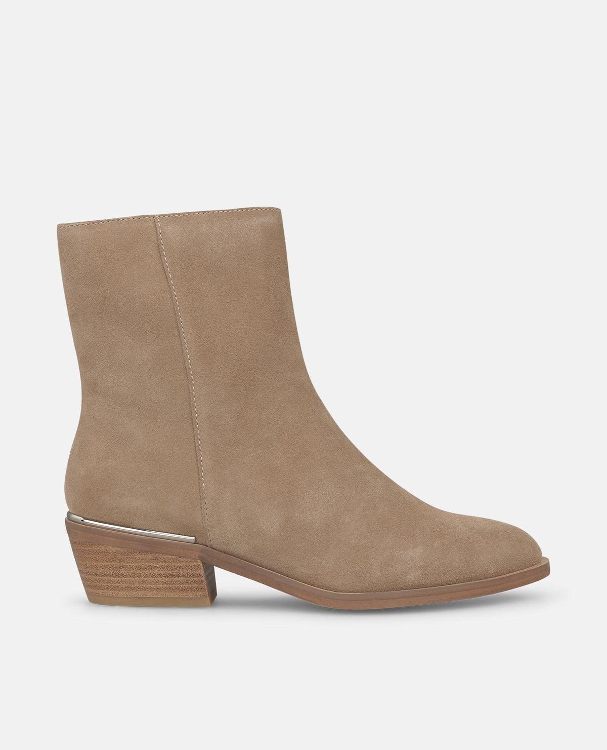 SUEDE ANKLE BOOTS WITH A ZIPPER CLOSURE