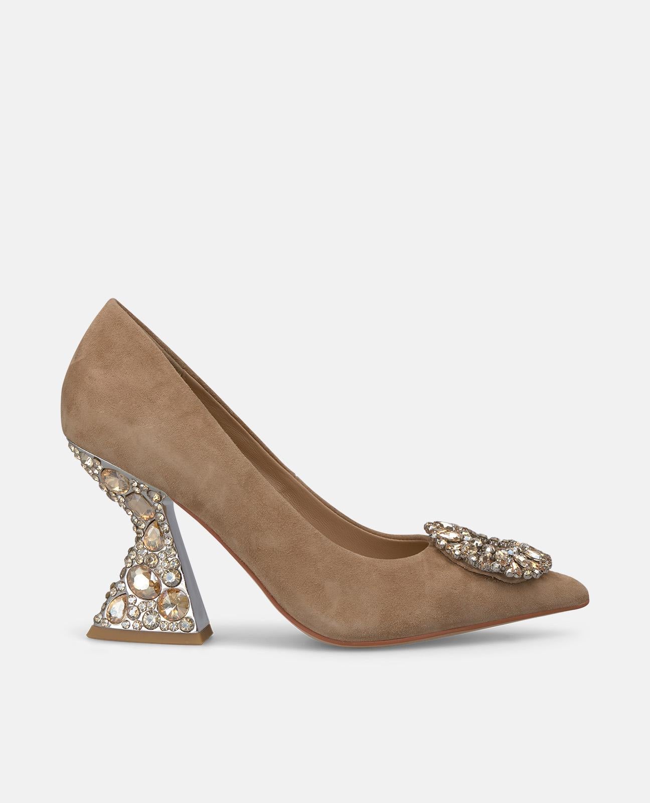JEWELED HEEL BROOCH SHOE