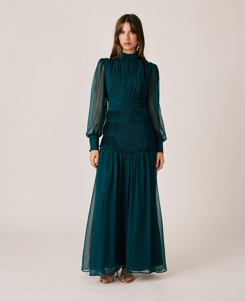VESTIDO LARGO GASA PLISADO