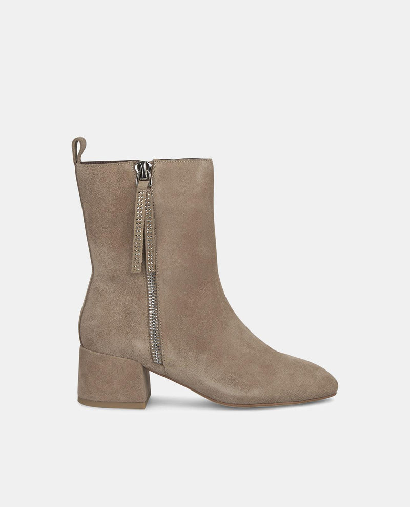 BOTTINES À TALON AVEC FERMETURE ÉCLAIR