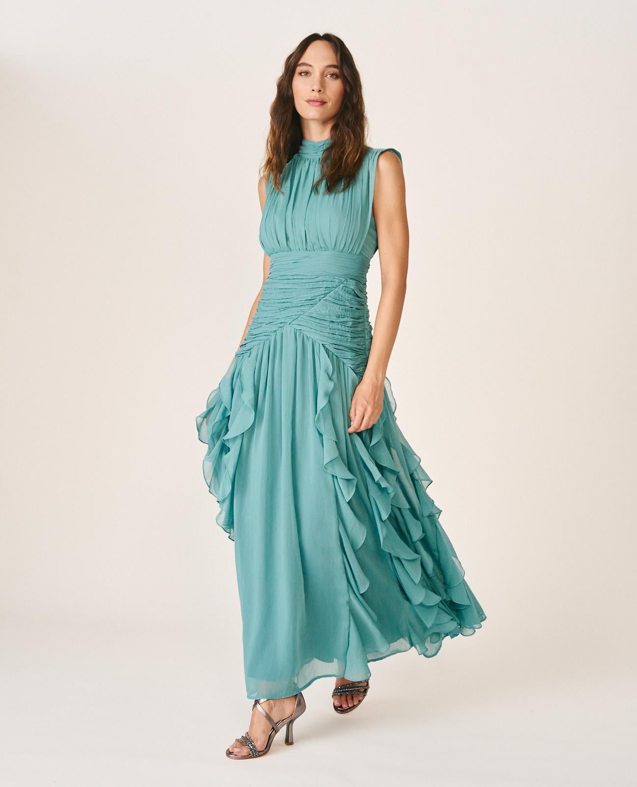 VESTIDO LARGO VOLANTES