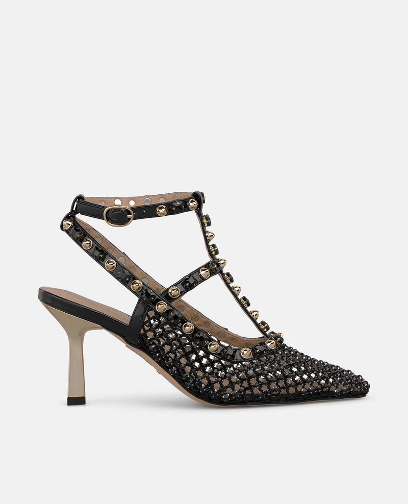 SCARPA Senza Tacco A MAGLIA CON BORCHIE METALLICHE
