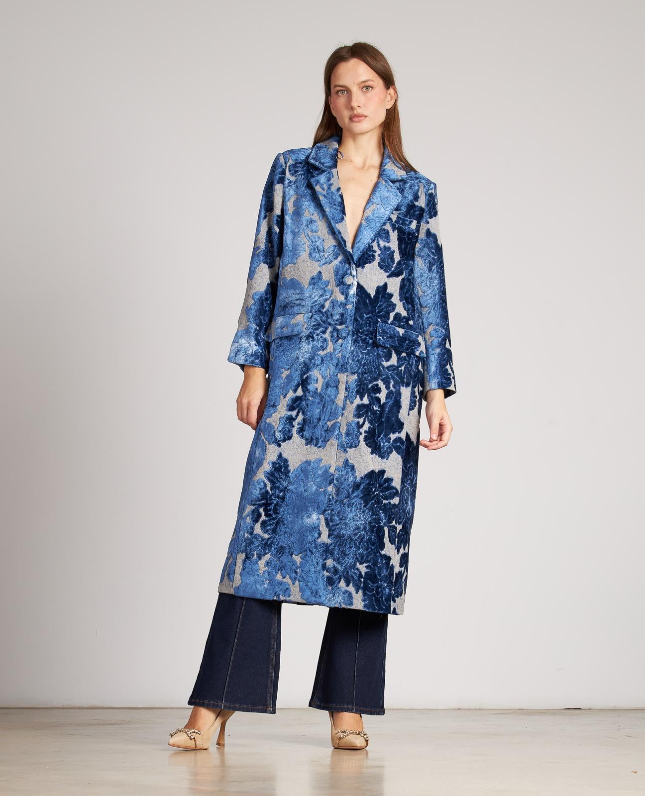 CAPPOTTO DI VELLUTO A FIORI