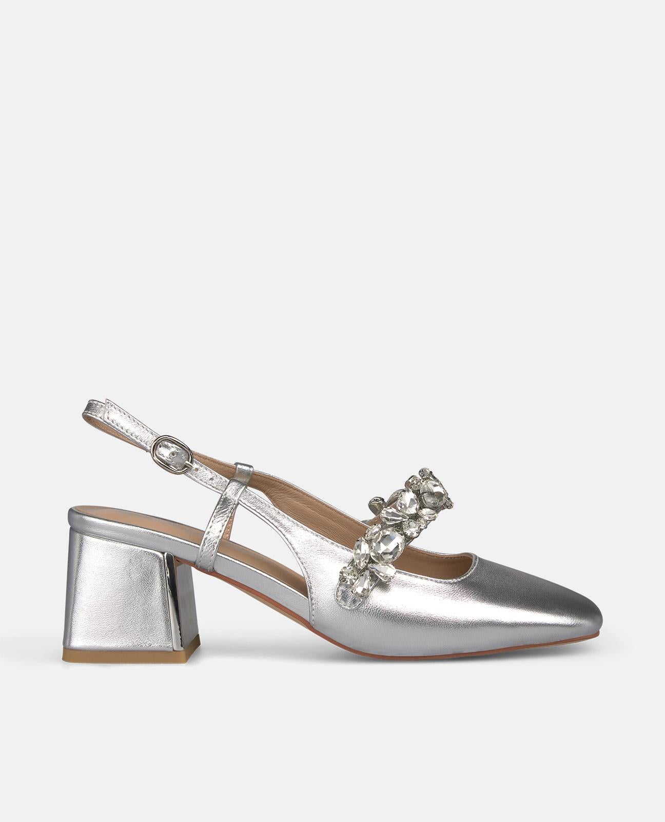 ZAPATO DESTALONADO TIRA CON JOYA