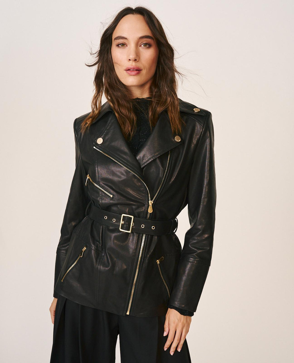 LEATHER BIKER JACKET