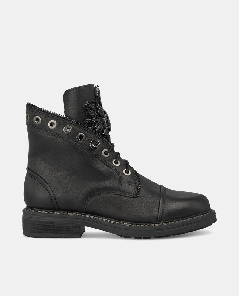 BOTTINES ZIPPÉES AVEC STRASS